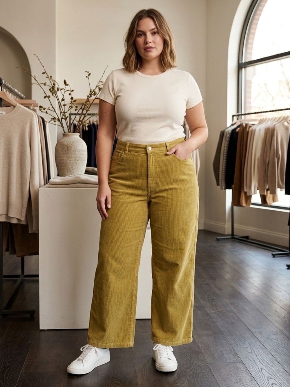 BDG Wide-Leg Corduroy Pants in Mustard US 28